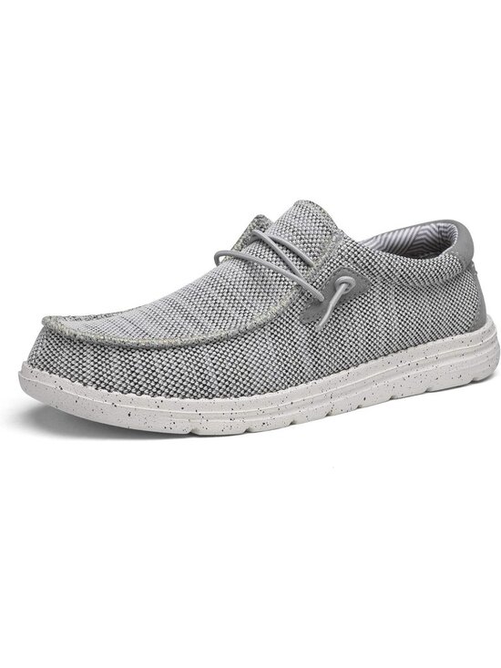 ?Bruno Marc Men\'s Grey Casual Slip-on Loafers Stretch Shoes